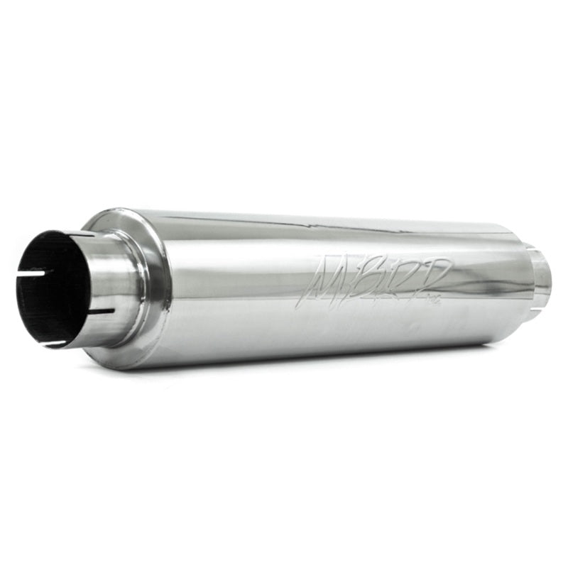 MBRP Universal Quiet Tone Muffler 4in Inlet/Outlet 24in Body 6in Dia 30in Overall T304 - MBRP PM1004