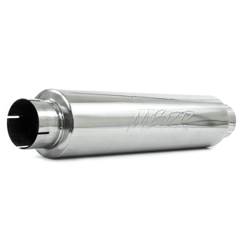 MBRP Universal Quiet Tone Muffler 4in Inlet/Outlet 24in Body 6in Dia 30in Overall T304 - MBRP PM1004