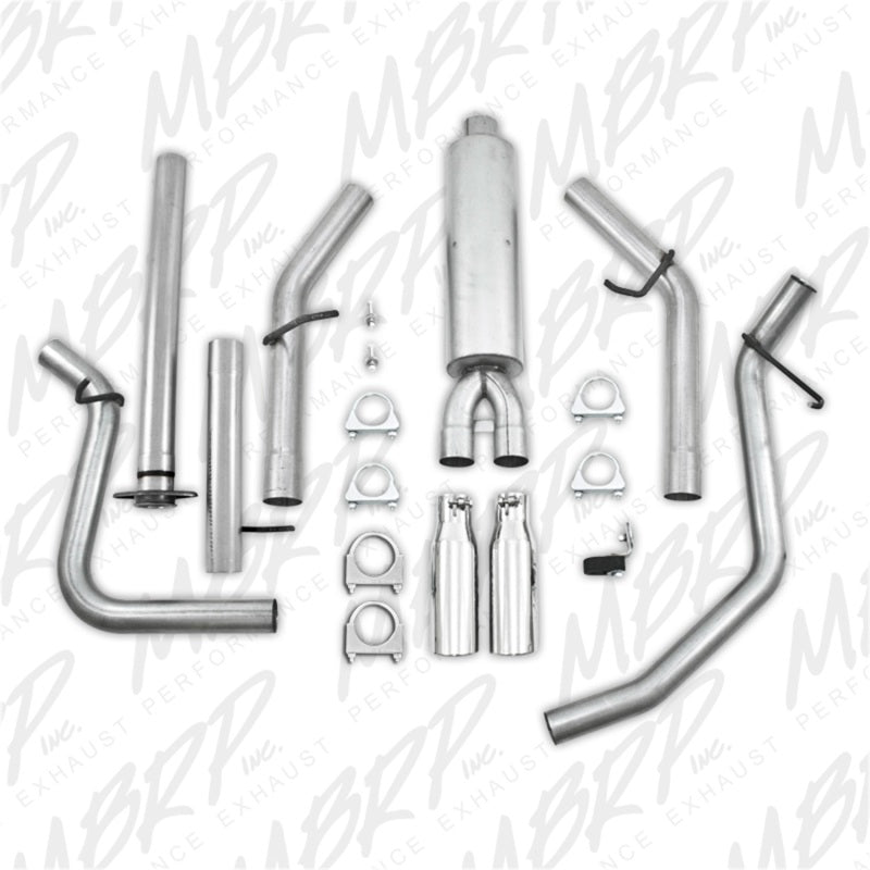 MBRP 2007-2008 Chev/GMC 1500 (Next Gen.) CC EC (excl. 8 bed) 4.8/5.3L/6.0L Cat Back Dual Split - MBRP PS5038AL