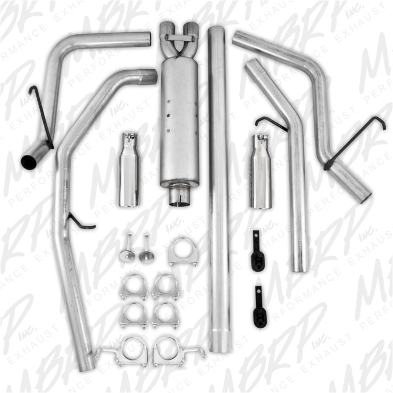 MBRP 2006-2008 Dodge Ram Hemi 1500 5.7L SC/CC-SB Cat Back Dual Split Rear - MBRP PS5126AL