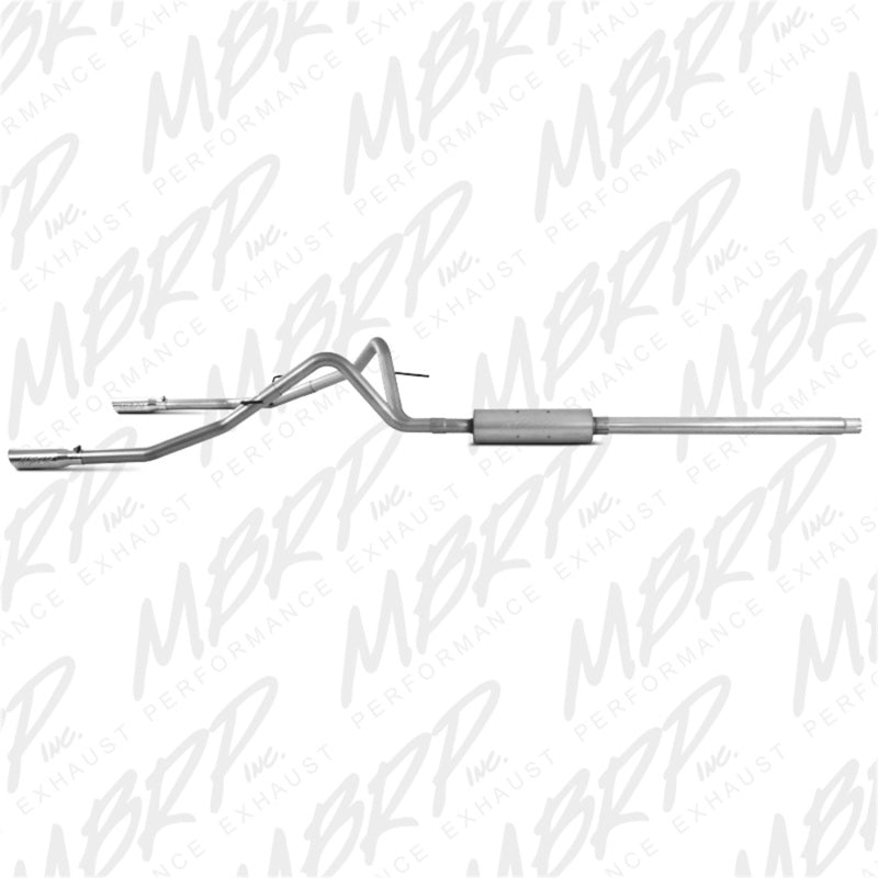 MBRP 2004-2008 Ford F150 4.6/5.4L EC/CC-SB Cat Back Dual Split Rear - MBRP PS5202AL