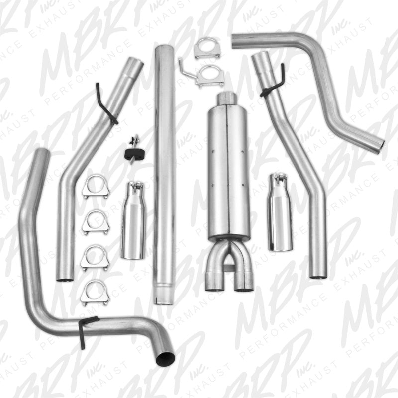 MBRP 2004-2008 Ford F150 4.6/5.4L EC/CC-SB Cat Back Dual Split Rear - MBRP PS5202AL