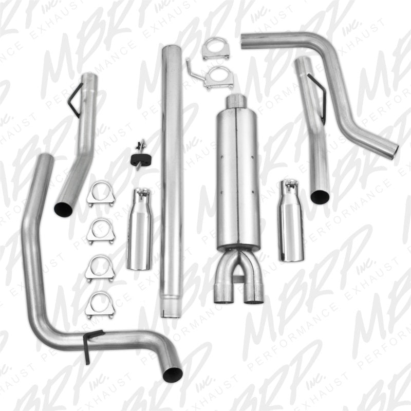 MBRP 2004-2008 Ford F150 4.6/5.4L EC/CC-SB Cat Back Dual Split Side - MBRP PS5204AL
