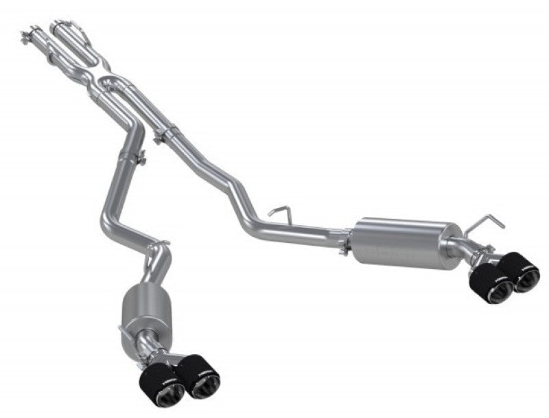 MBRP 20-21 Ford Explorer ST 3.0L Ecoboost SS 2.5in Dual Rear Exit w/ Carbon Fiber Quad Tips - T304 - MBRP PS52053CF