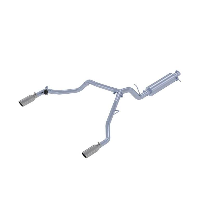 MBRP 19-20 Ford Ranger 2.3L 3 in Dual Split Rear Exit  4 in Tips AL Cat Back - MBRP PS5223AL