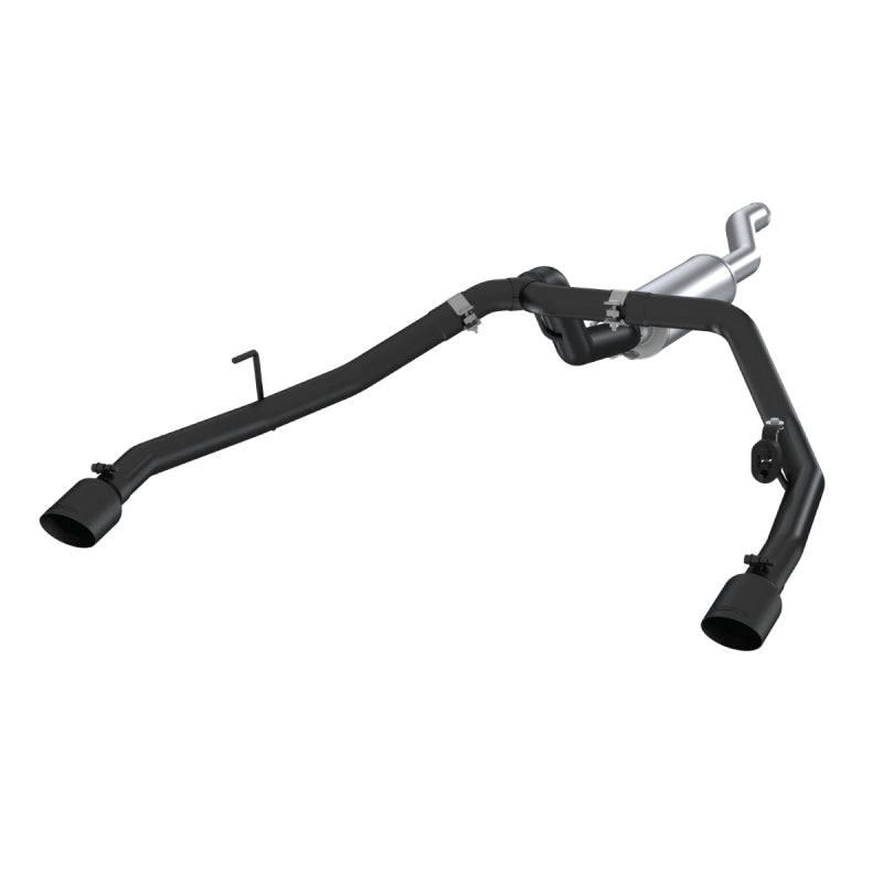 MBRP 2020 Jeep Gladiator 3.6L 2.5in Dual Rear Exit Cat Back Exhaust Black Coated - MBRP PS5538BLK