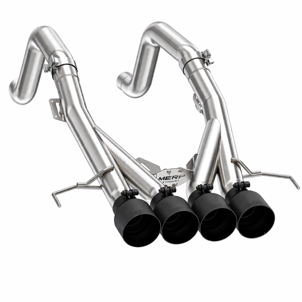 MBRP 14-19 Chevrolet Corvette 6.2L 3in Axle-Back Muffler Bypass Quad Exit Black Tips - MBRP PS7008304BT