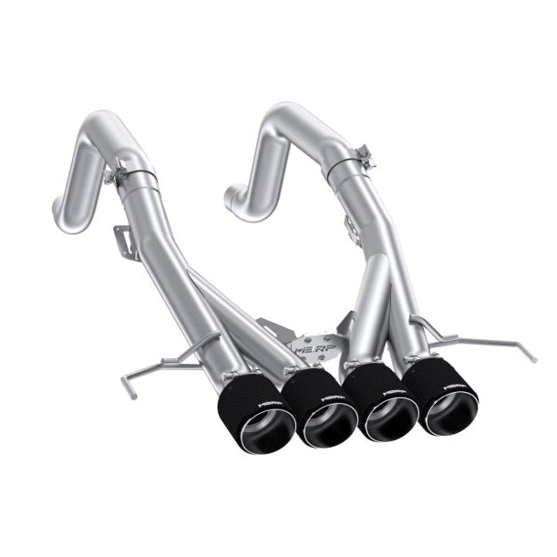 MBRP 14-19 Chevrolet Corvette 6.2L 3in Axle-Back Muffler Bypass Quad Exit Carbon Fiber Tips - MBRP PS70083CF