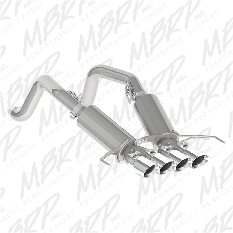 MBRP 14-19 Chevy Corvette V8 6.2L 3in T304 Dual Cat Back w/ 4in Quad Dual Wall Tips - MBRP PS7030304