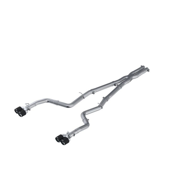 MBRP 15-16 Dodge Challenger 5.7L HEMI SS 3in Quad Split Rear Exit w/ Carbon Fiber Tips - T304 - MBRP PS71163CF