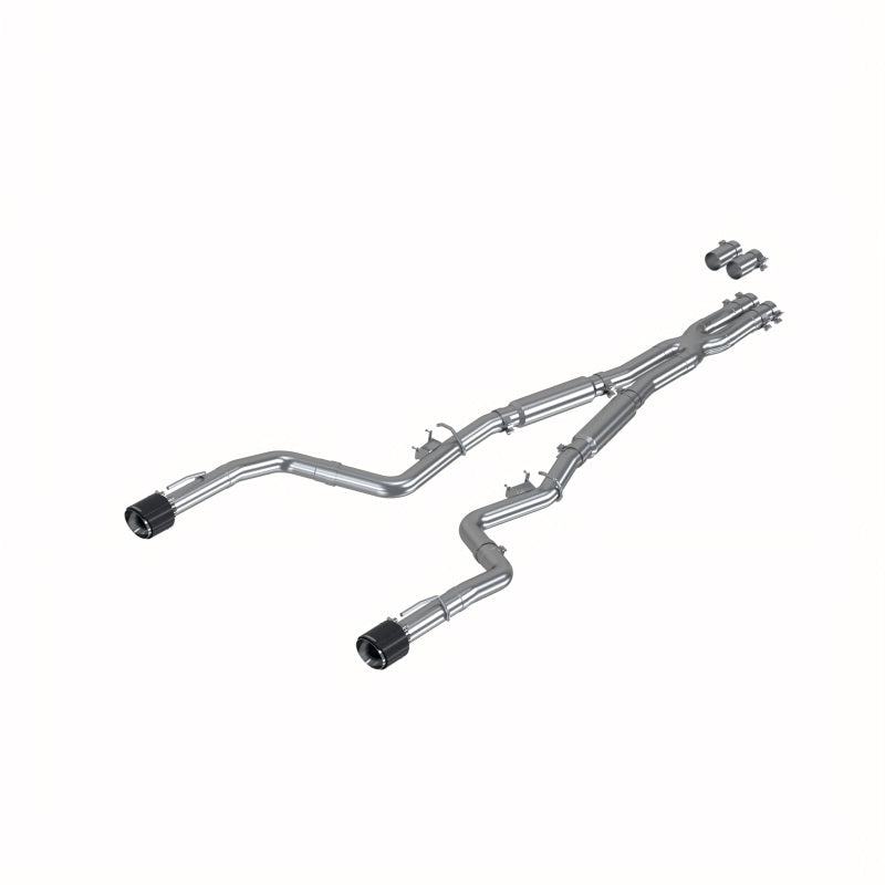 MBRP 17-21 Charger 5.7/6.1/6.4L 3in Dual Rear Exit SS Catback Exhaust w/ Carbon Fiber Tips - MBRP PS71173CF