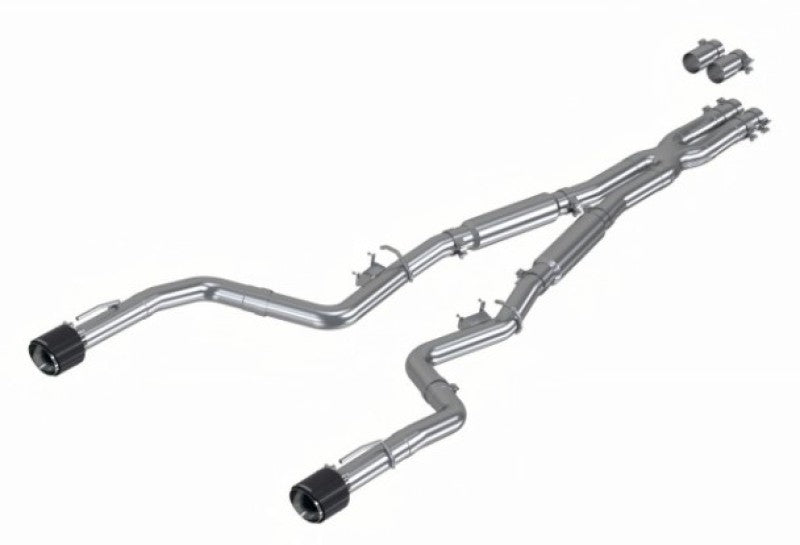 MBRP 17-21 Charger 5.7/6.1/6.4L 3in Dual Rear Exit SS Catback Exhaust w/ Carbon Fiber Tips - MBRP PS71173CF