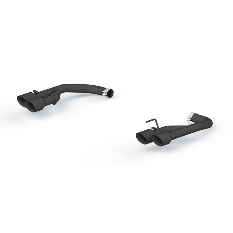 MBRP 18-20 Ford Mustang GT 2.5in Black Coated Non Active Dual Axle Back Exhaust - 4in Dual Wall Tips - MBRP PS7211BLK