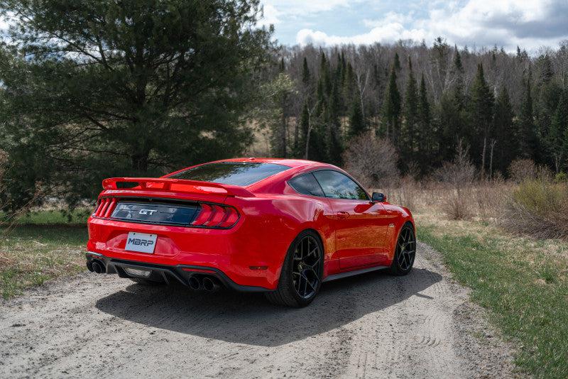 MBRP 18-20 Ford Mustang GT 2.5in Black Coated Non Active Dual Axle Back Exhaust - 4in Dual Wall Tips - MBRP PS7211BLK