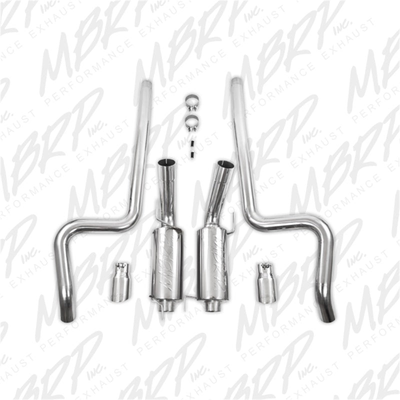 MBRP 05-09 Ford Shelby GT500 / GT Dual Split Rear Street Version 4in Tips T409 Exhaust System - MBRP PS7269409