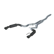 Load image into Gallery viewer, MBRP 15-19 Ford Mustang EcoBoost 2.3L Black 3in Cat Back Dual Split Rear Exit (Race Version) - MBRP PS7275BLK