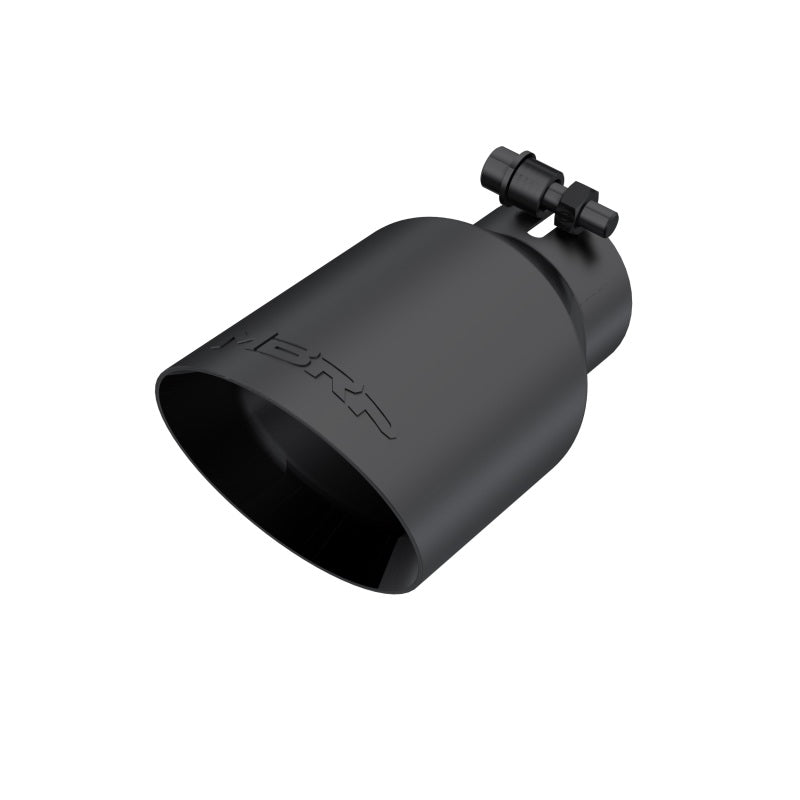 MBRP Universal 4in OD Dual Wall Angled 2.5in Inlet 8in Lgth Exhaust Tip - Black - MBRP PT5123BLK