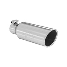 Load image into Gallery viewer, MBRP Universal Tip 4in OD 2.5in Inlet 12in Length Angled Cut Rolled End Clampless No-Weld T304 - MBRP PT5150