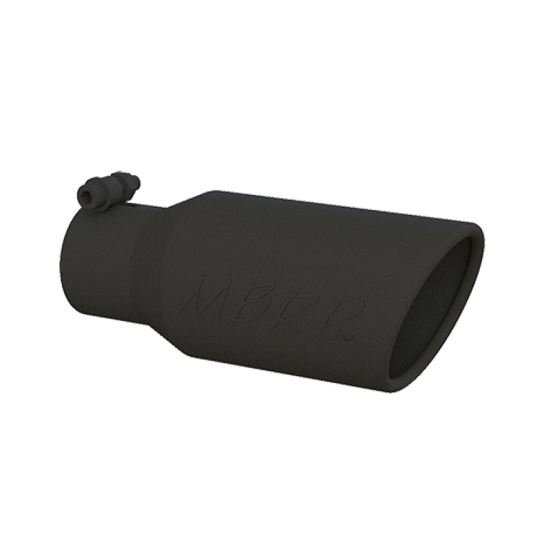 MBRP Universal Angled Rolled End Tip 4in OD / 2-3/4in Inlet / 10in Length - Black - MBRP PT5157BLK