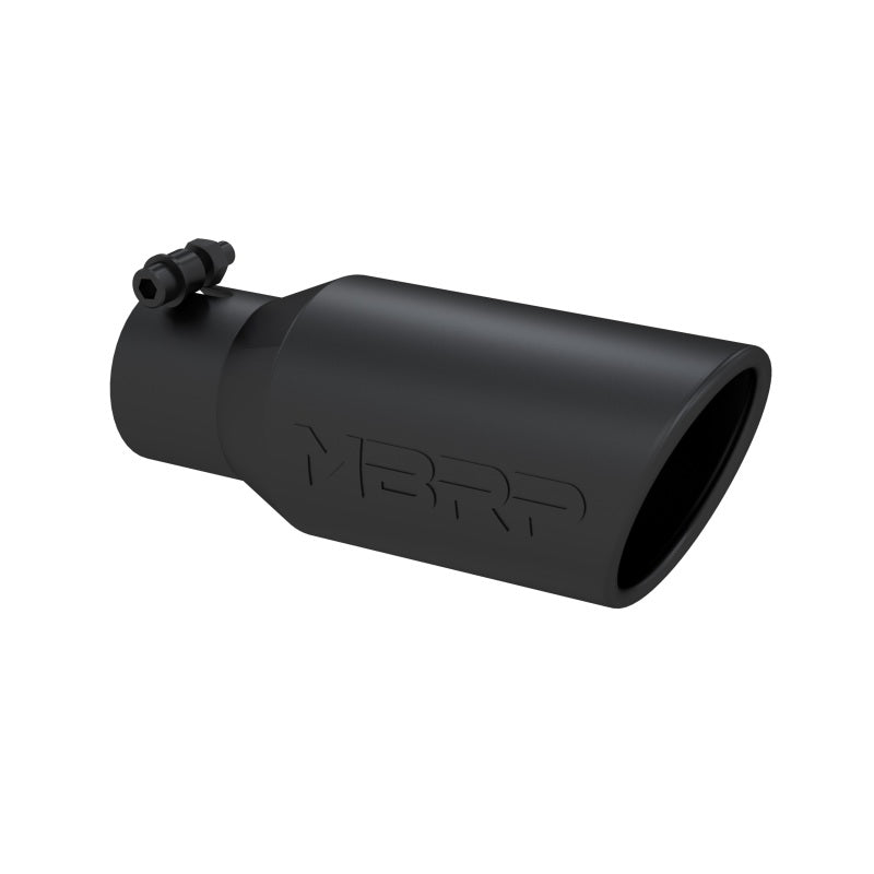MBRP Universal Angled Rolled End Tip 4in OD / 2-3/4in Inlet / 10in Length - Black - MBRP PT5157BLK