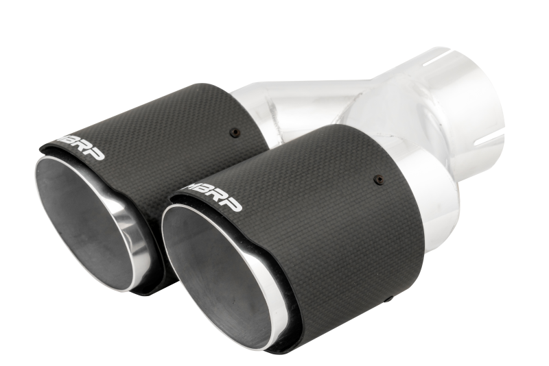 MBRP 3in ID / Dual 4in OD Out Staggered L 9.87in / R 9.37in Dual Wall Carbon Fiber Univ Exhaust Tip - MBRP PT5182CF