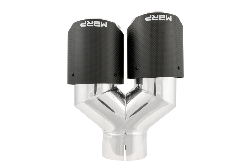 MBRP 3in ID / Dual 4in OD Out Staggered L 9.87in / R 9.37in Dual Wall Carbon Fiber Univ Exhaust Tip - MBRP PT5182CF