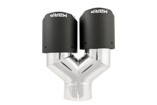 Load image into Gallery viewer, MBRP 3in ID / Dual 4in OD Out Staggered L 9.87in / R 9.37in Dual Wall Carbon Fiber Univ Exhaust Tip - MBRP PT5182CF