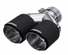 Load image into Gallery viewer, MBRP 3in ID / Dual 4in OD Out Staggered L 9.87in / R 9.37in Dual Wall Carbon Fiber Univ Exhaust Tip - MBRP PT5182CF