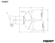 Load image into Gallery viewer, MBRP 3in ID / Dual 4in OD Out Staggered L 9.87in / R 9.37in Dual Wall Carbon Fiber Univ Exhaust Tip - MBRP PT5182CF