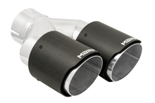 Load image into Gallery viewer, MBRP 3in ID / Dual 4in OD Out Staggered L 9.37in / R 9.87in Dual Wall Carbon Fiber Univ Exhaust Tip - MBRP PT5183CF