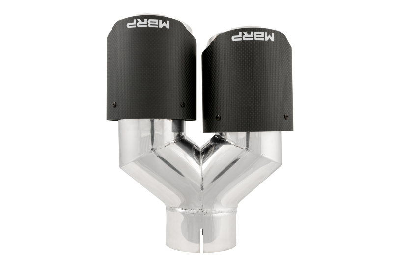 MBRP 3in ID / Dual 4in OD Out Staggered L 9.37in / R 9.87in Dual Wall Carbon Fiber Univ Exhaust Tip - MBRP PT5183CF