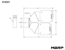Load image into Gallery viewer, MBRP 3in ID / Dual 4in OD Out Staggered L 9.37in / R 9.87in Dual Wall Carbon Fiber Univ Exhaust Tip - MBRP PT5183CF
