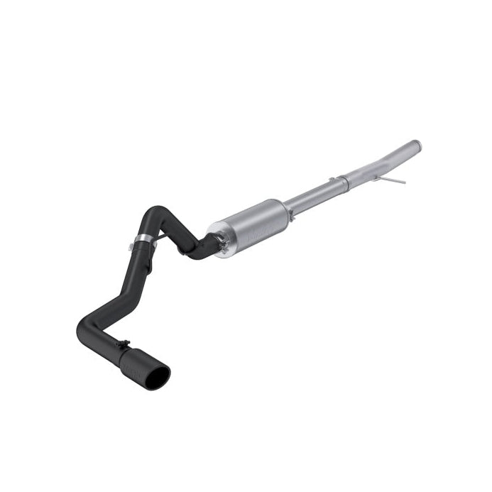 Close-up of MBRP single side outlet tip in black coating