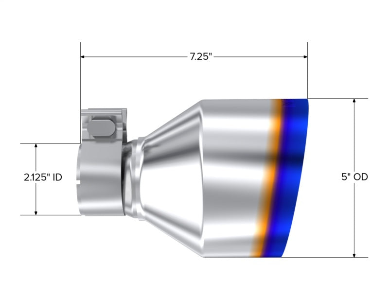 MBRP MBRP T304 SS Burnt End Tip 2.125inID, 5inOD Out, 7.25in Length, Pair 17-25 BRZ / GR86