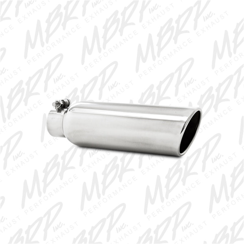 MBRP Universal Tip 3.5in OD 2.25in Inlet 12in L Angled Cut Rolled End Clampless No-Weld T304 - Black Ops Auto Works