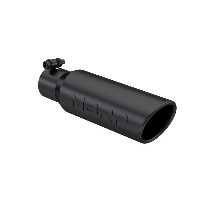 MBRP Universal Tip 3in O.D. Angled Rolled End 2 inlet 12 length - Black Finish - Black Ops Auto Works