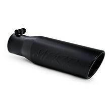 Load image into Gallery viewer, MBRP Universal Tip 3in O.D. Angled Rolled End 2 inlet 12 length - Black Finish - Black Ops Auto Works
