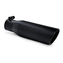 Load image into Gallery viewer, MBRP Universal Tip 3in O.D. Angled Rolled End 2 inlet 12 length - Black Finish - Black Ops Auto Works