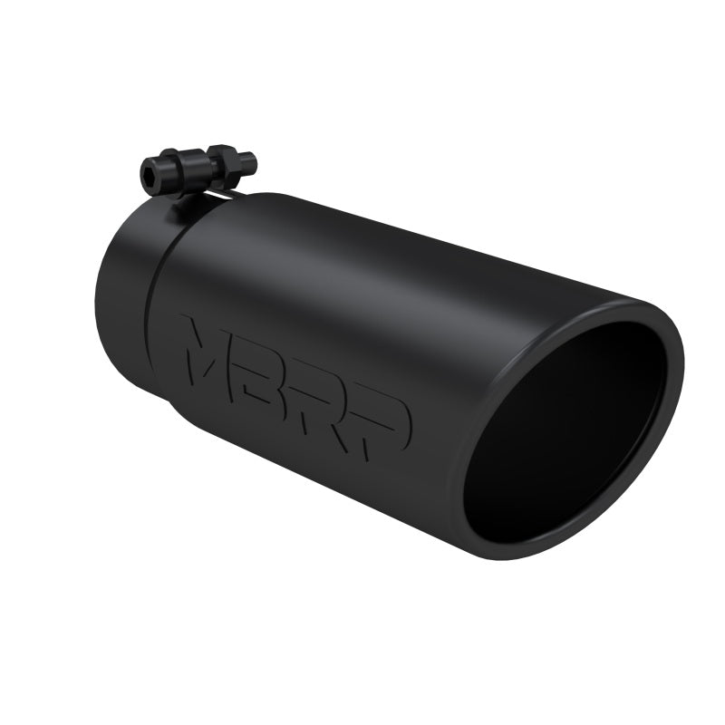 MBRP Universal Tip 4 O.D. Angled Rolled End 3.5 inlet 10 length- Black Finish - Black Ops Auto Works