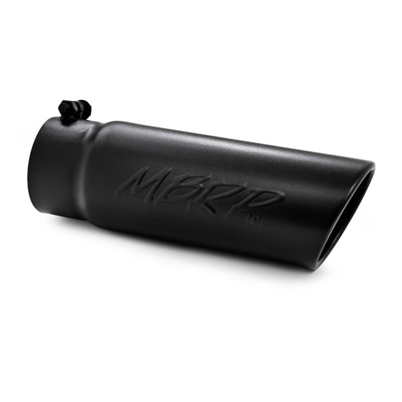MBRP Universal Tip 4 O.D. Angled Rolled End 3.5 inlet 10 length- Black Finish - Black Ops Auto Works