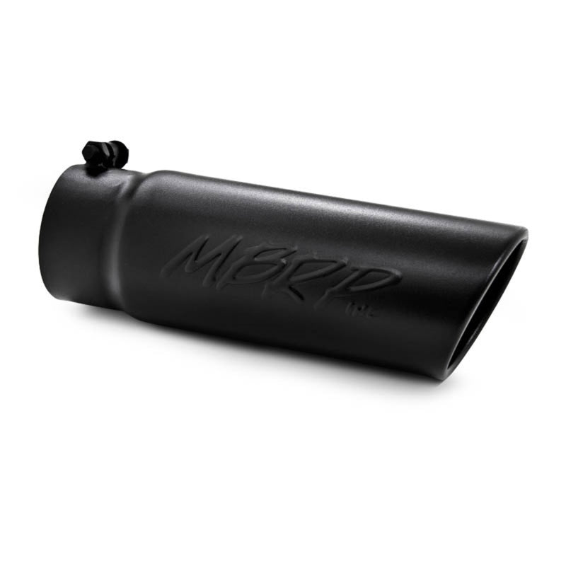 MBRP Universal Tip 4 O.D. Angled Rolled End 3.5 inlet 10 length- Black Finish - Black Ops Auto Works