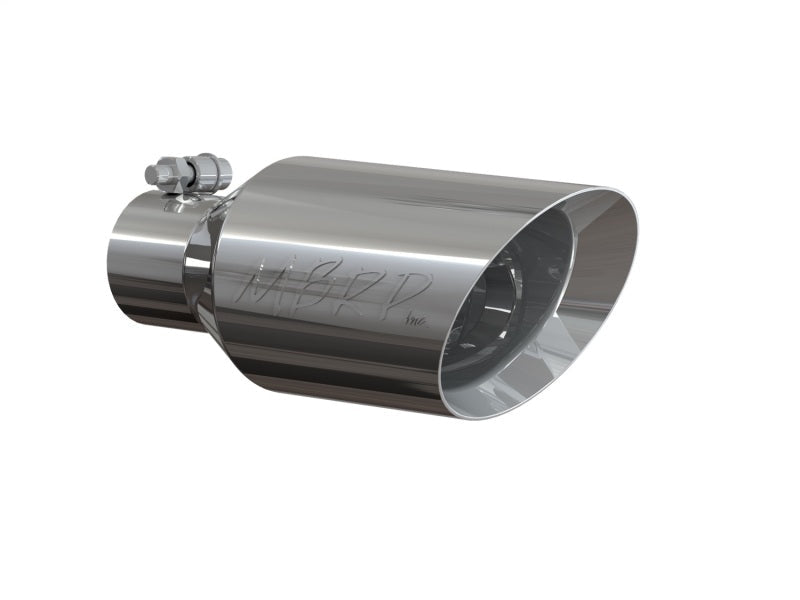 MBRP Universal Tip 4.5 O.D. Dual Walled Angled Rolled End 2.5 Inlet 12in Length - T304 - Black Ops Auto Works