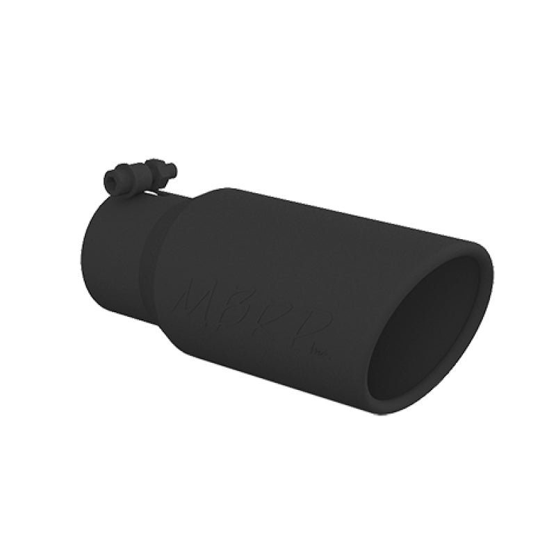 MBRP Universal Tip 4in OD 3in Inlet 10in Length Angled Rolled End Black - Black Ops Auto Works