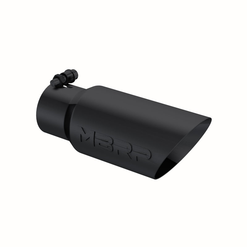 MBRP Universal Tip 4in OD 3in Inlet 10in Length Dual Wall Angled End Black - Black Ops Auto Works