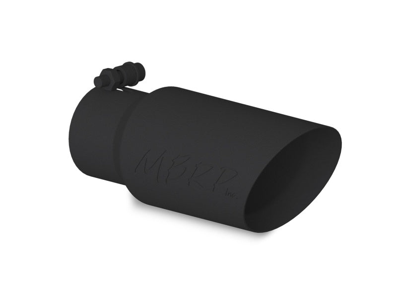 MBRP Universal Tip 4in OD 3in Inlet 10in Length Dual Wall Angled End Black - Black Ops Auto Works