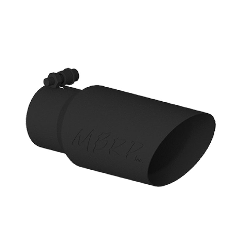 MBRP Universal Tip 4in OD 3in Inlet 10in Length Dual Wall Angled End Black - Black Ops Auto Works
