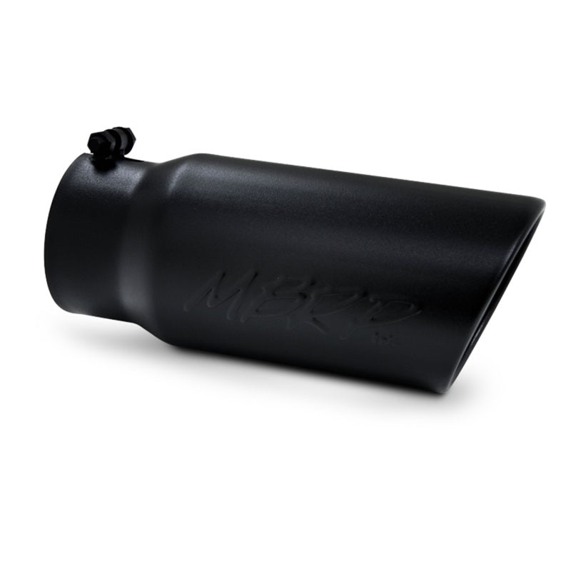 MBRP Universal Tip 5 O.D. Angled Rolled End 4 inlet 12 length - Black Finish - Black Ops Auto Works