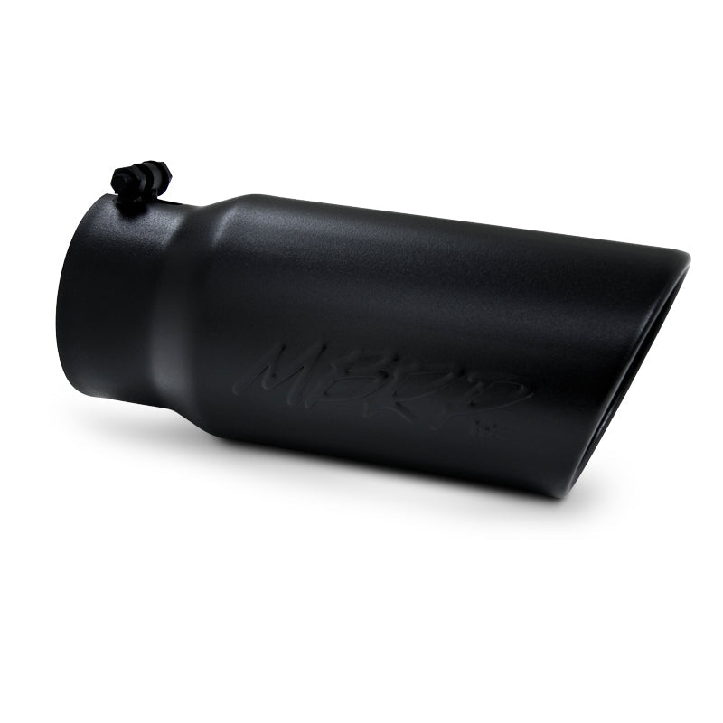 MBRP Universal Tip 5 O.D. Angled Rolled End 4 inlet 12 length - Black Finish - Black Ops Auto Works