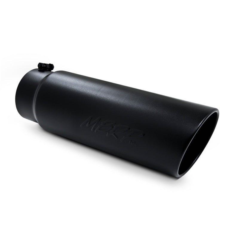 MBRP Universal Tip 6in OD Angled Rolled End 5in Inlet 18in Lgth Black Finish Exhaust - Black Ops Auto Works