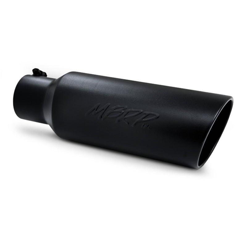 MBRP Universal Tip 6in OD Rolled End 4in Inlet 18in L Black Coated Exhaust Tip - Black Ops Auto Works